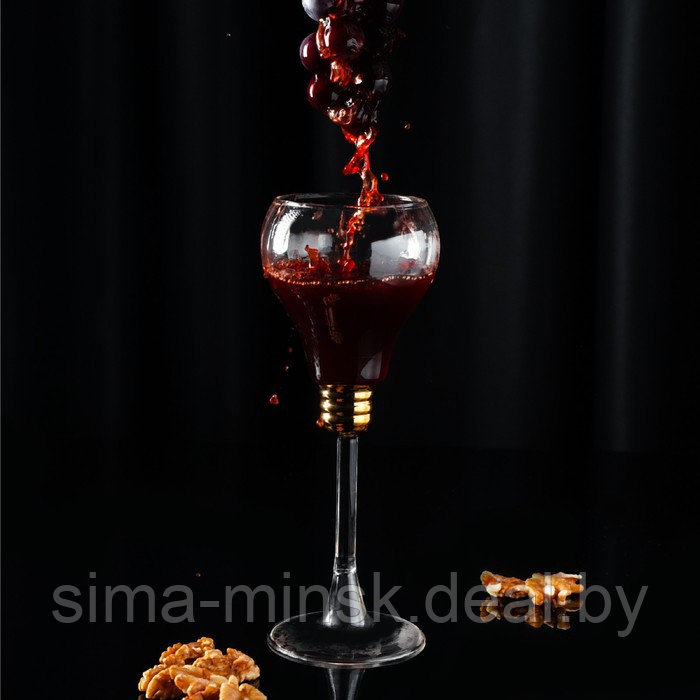 Бокал стеклянный для вина Magistro «Лампочка», 300 мл, 9×22,5 см - фото 3 - id-p179813320