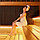 Набор для сауны Экономь и Я: полотенце-парео 68*150см+чалма, белый,100%хл, 320 г/м2, фото 3