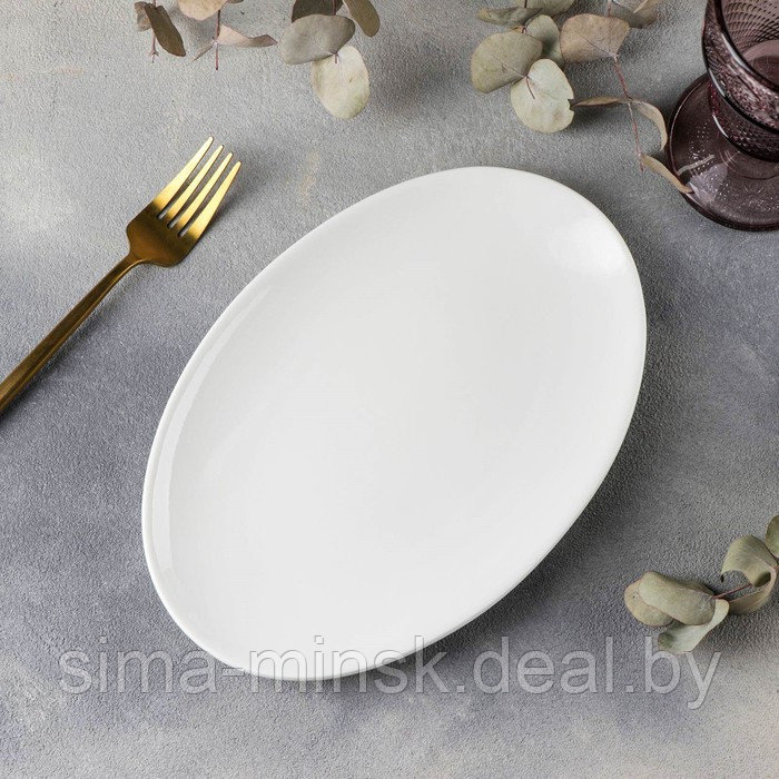 Блюдо фарфоровое овальное Wilmax Olivia, 25,5×17 см, цвет белый - фото 1 - id-p177058024