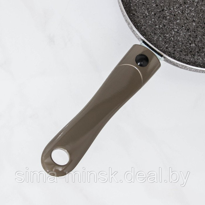 Сковорода Onyx, d=26 см, съёмная ручка, стеклянная крышка, антипригарное покрытие, цвет серый - фото 4 - id-p140451386