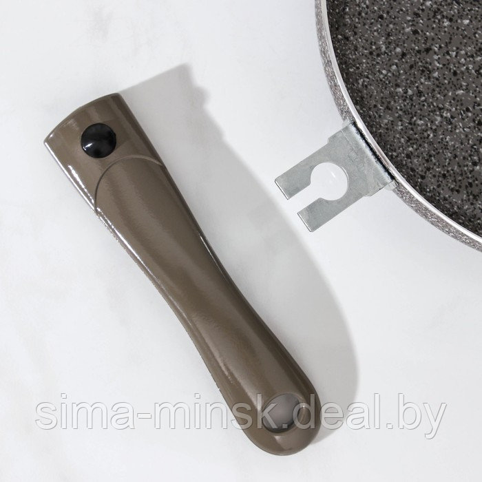 Сковорода Onyx, d=26 см, съёмная ручка, стеклянная крышка, антипригарное покрытие, цвет серый - фото 5 - id-p140451386