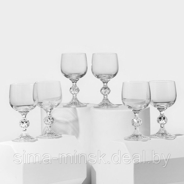 Набор бокалов для вина «Клаудия», стеклянный, 150 мл, 6 шт - фото 1 - id-p216676309