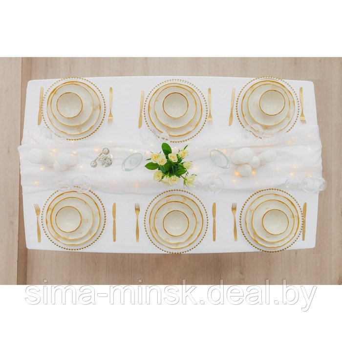 Блюдо фарфоровое Доляна Organic Gold, 30×21×2,5 см, цвет белый - фото 4 - id-p186288718
