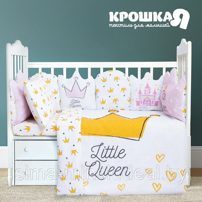 Постельное белье "Крошка Я" Little queen 112*147 см, 60*120+20 см, 40*60 см, 100% хлопок - фото 2 - id-p216721480