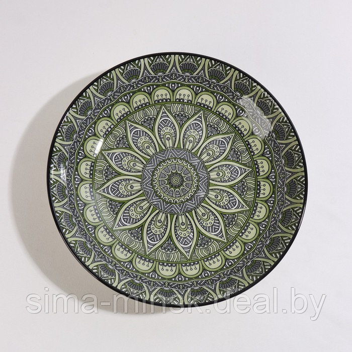 Тарелка керамическая глубокая Доляна «Мирсоле», d=21 см, цвет зелёный - фото 3 - id-p210192778