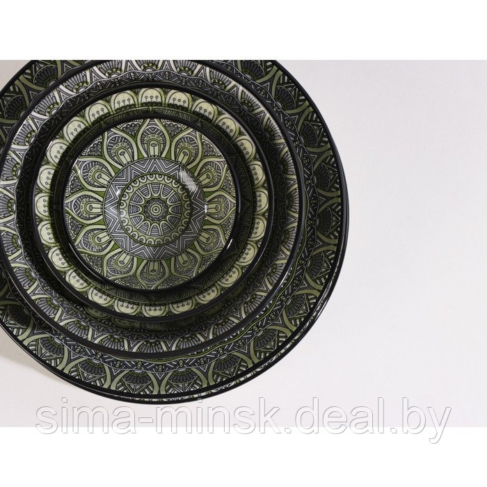 Тарелка керамическая глубокая Доляна «Мирсоле», d=21 см, цвет зелёный - фото 9 - id-p210192778