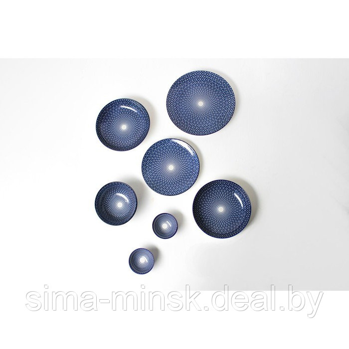 Тарелка керамическая глубокая Доляна «Бодом», d=21 см, цвет синий - фото 6 - id-p198072531