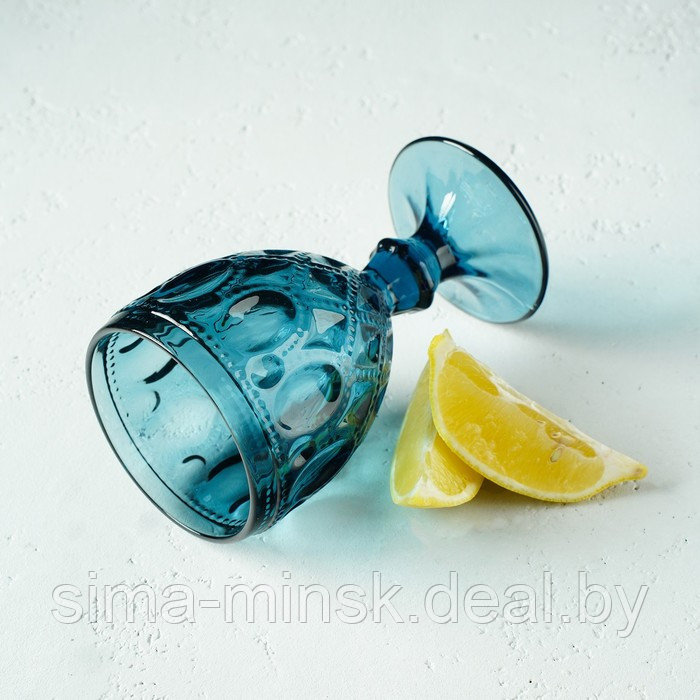 Набор бокалов стеклянных Magistro «Варьете», 320 мл, 8,5×16 см, 6 шт, цвет синий - фото 6 - id-p160351873