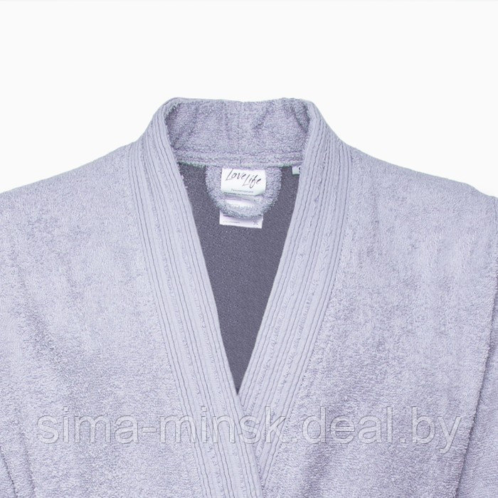 Халат махровый LoveLife "Royal" цвет серый размер 42-44 (S) 100% хлопок, 330 гр/м2 - фото 6 - id-p183983075