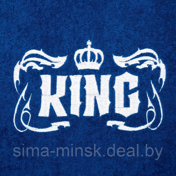 Халат махровый мужск."King" р-р 52-54, синий - фото 8 - id-p216721504