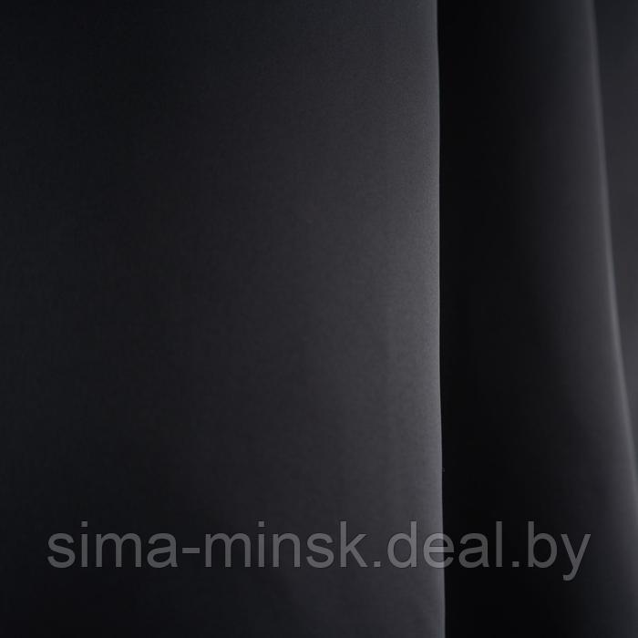 Штора портьерная блэкаут Witerra Матовый 135х260 см, черный, пэ 100% - фото 4 - id-p216728008