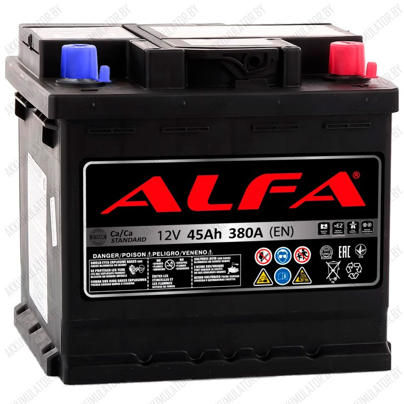 Аккумулятор Alfa Standard 45 R / 50Ah / 380А - фото 1 - id-p216728221