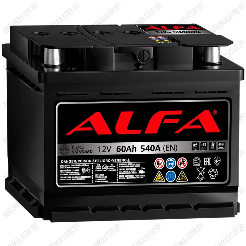 Аккумулятор Alfa Standard 60 R / 60Ah / 540А