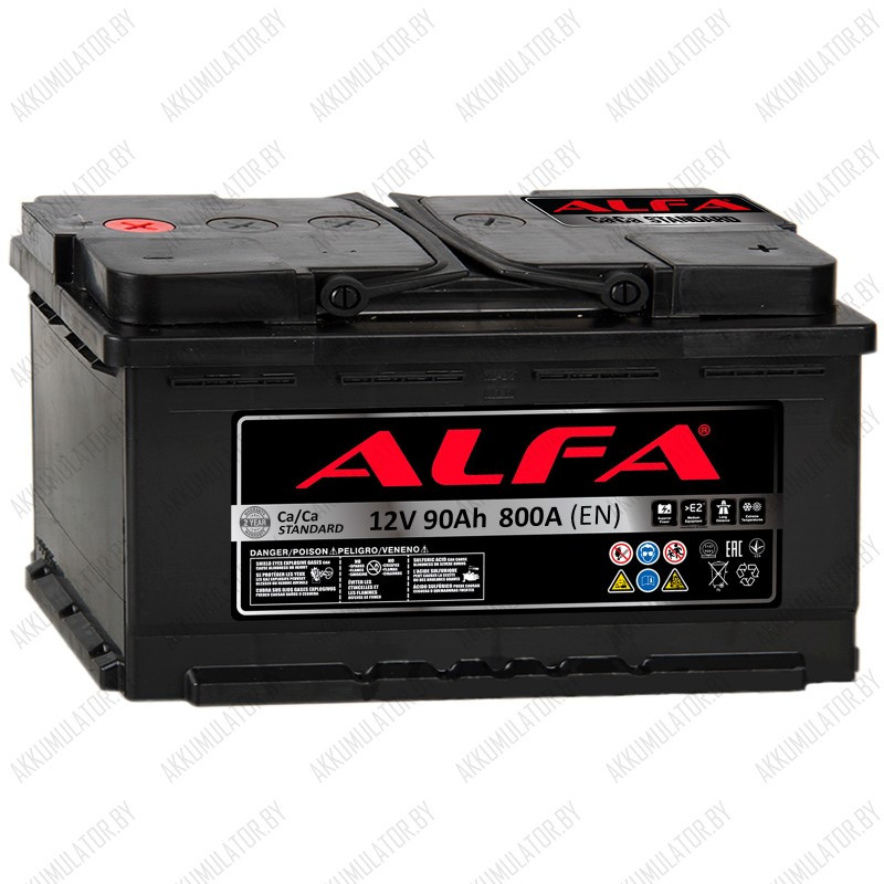 Аккумулятор Alfa Standard 90 R / 90Ah / 800А