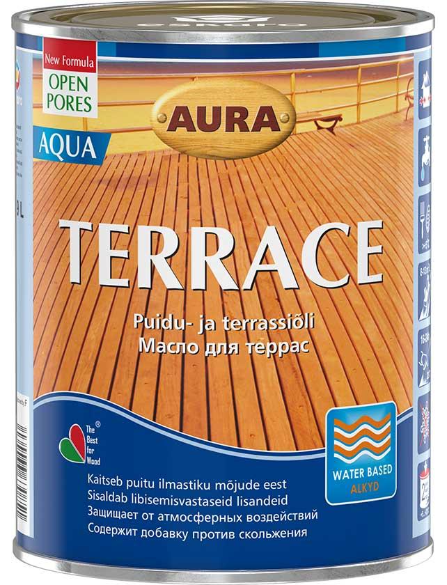 AURA Terrace Aqua масло для террас 0,9л - фото 2 - id-p139153686