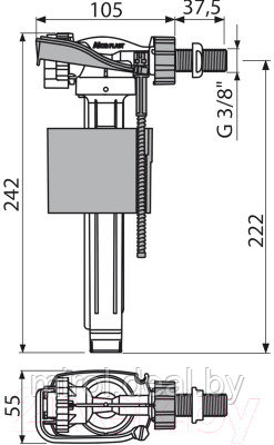 Арматура Alcadrain A160-3/8"-BL-01 - фото 2 - id-p216731597