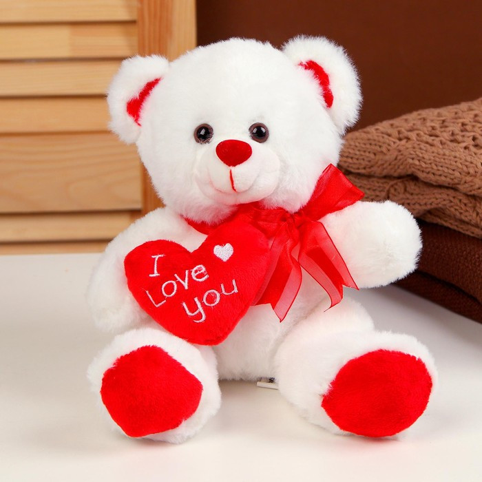 Мягкая игрушка «Медведь», с сердцем, 19 см, цвет белый - фото 2 - id-p213939800