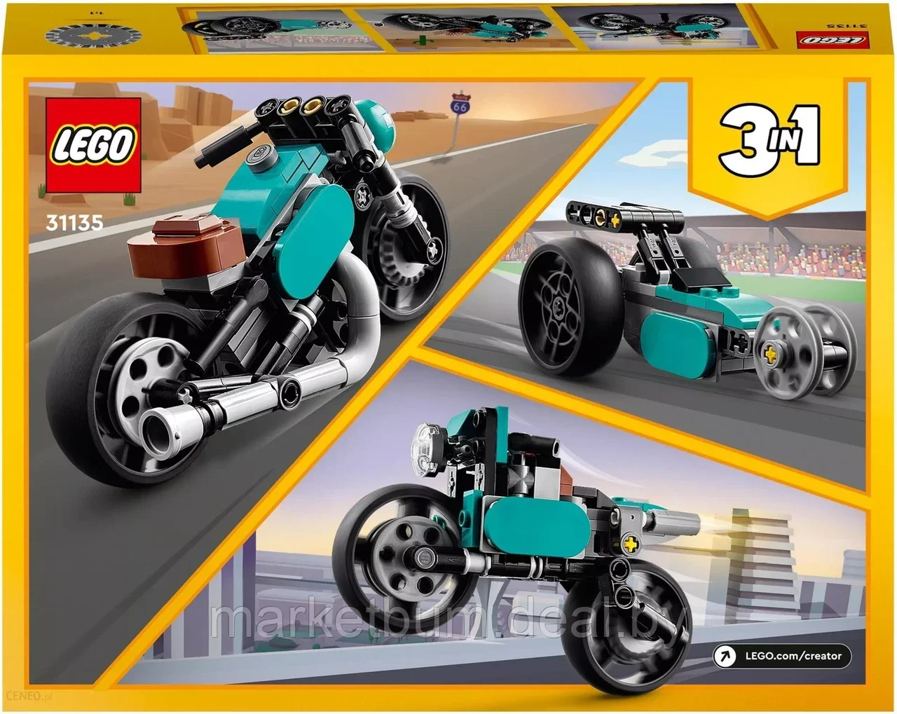 Конструктор LEGO Creator 31135, «Винтажный мотоцикл 3 в 1» - фото 2 - id-p216781831
