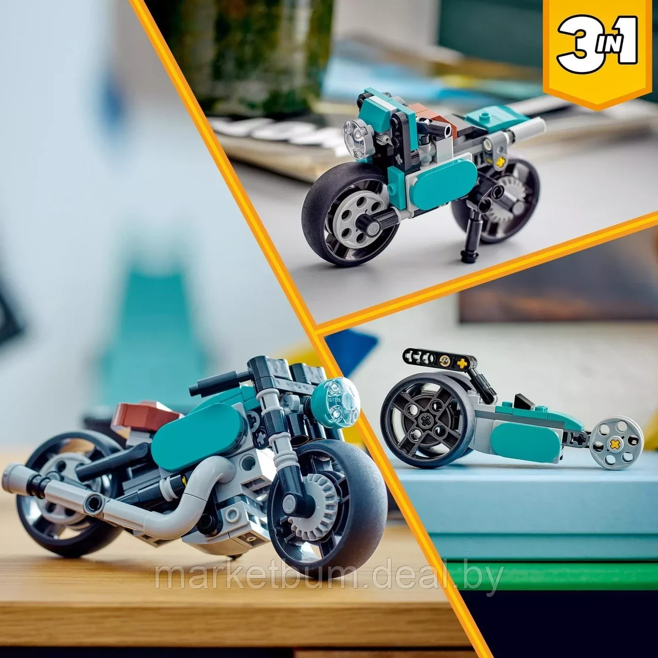 Конструктор LEGO Creator 31135, «Винтажный мотоцикл 3 в 1» - фото 10 - id-p216781831
