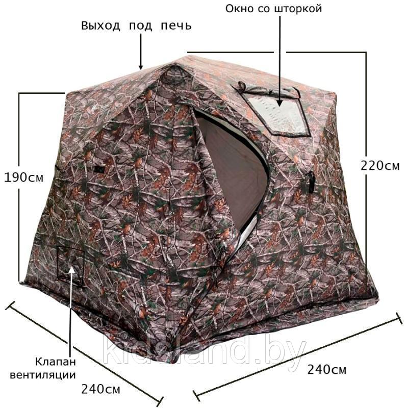 Палатка зимняя куб четырехслойная для рыбалки Mircamping 2019MC (240х240х195/220см.) - фото 2 - id-p216853203