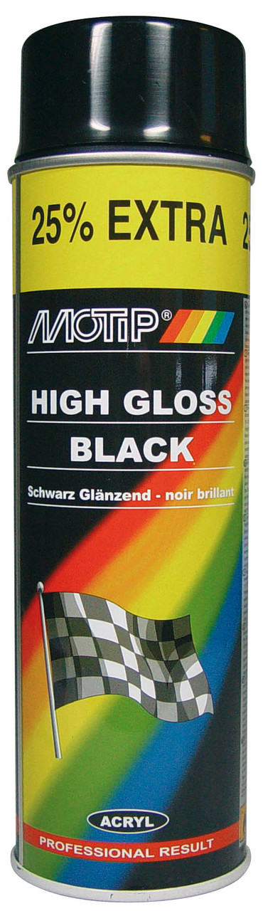 Краска акриловая Черный глянец 500мл MOTiP 04005 - фото 1 - id-p216877820