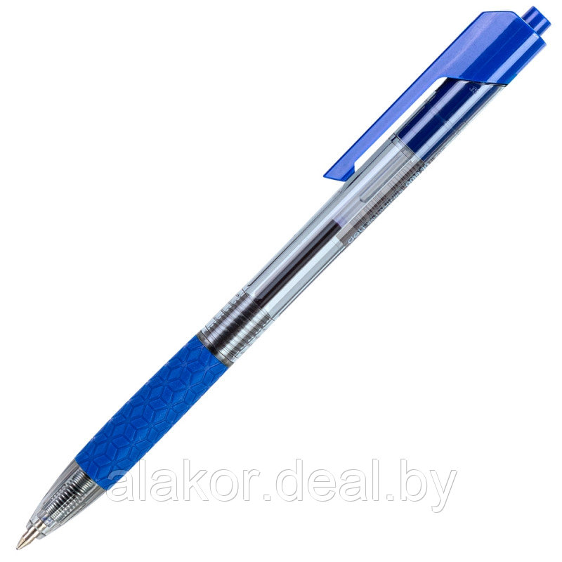 Ручка шариковая автоматическая Deli Arrow 0,7 мм, прозрачный, синий - фото 1 - id-p216877778