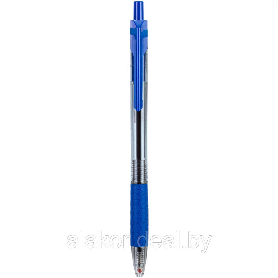 Ручка шариковая автоматическая Deli Arrow 0,7 мм, прозрачный, синий - фото 2 - id-p216877778