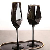 Набор из 6 бокалов для вина 700ml Lenardi Diamond Black, фото 6