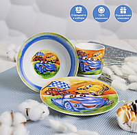 Набор детской посуды "Гонки" (3 предметов), керамика, арт. 2480344