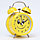 Часы будильник Веселый смайл желтый D-9 см Желтый, фото 2