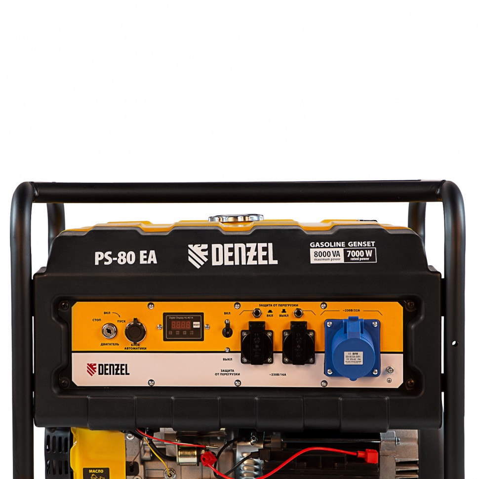 Генератор бензиновый PS 80 EA, 8.0 кВт, 230 В, 25 л, коннектор автоматики, электростартер Denzel - фото 4 - id-p216678174