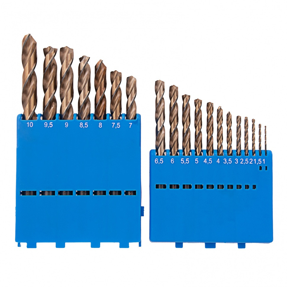 Набор сверл по металлу, 1-10 мм (через 0.5 мм), 19 шт, Р6М5, многогранная заточка, бокс Барс - фото 2 - id-p216677262