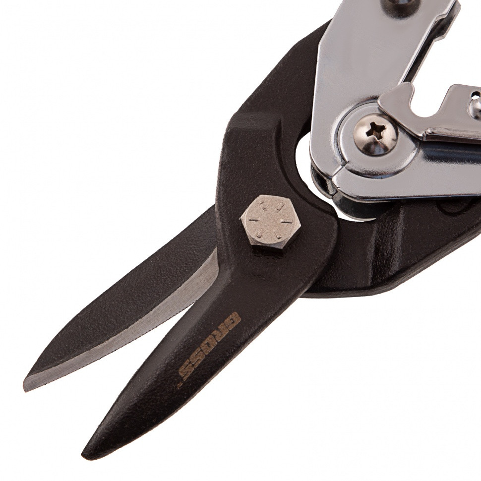Ножницы по металлу"Piranha"усиленные, 255 мм, прямой рез, сталь СrMo, двухкомпонентные рукоятки Gross - фото 3 - id-p216676179