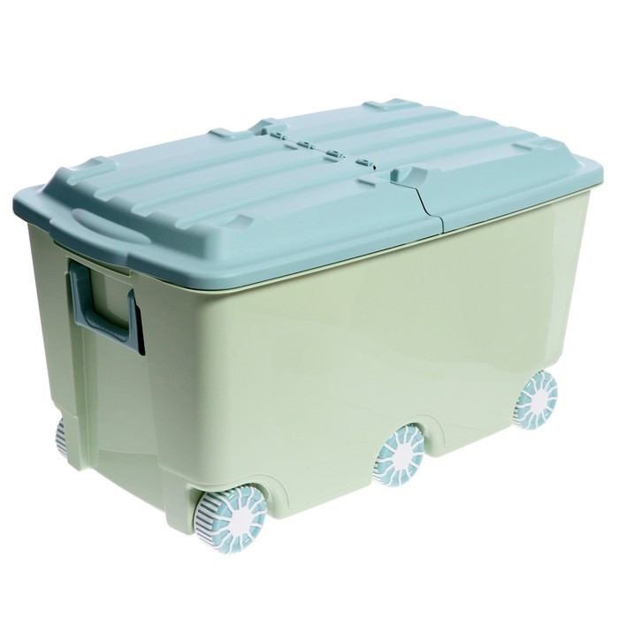 Ящик для игрушек на колёсах, цвет зелёный - фото 1 - id-p204288770