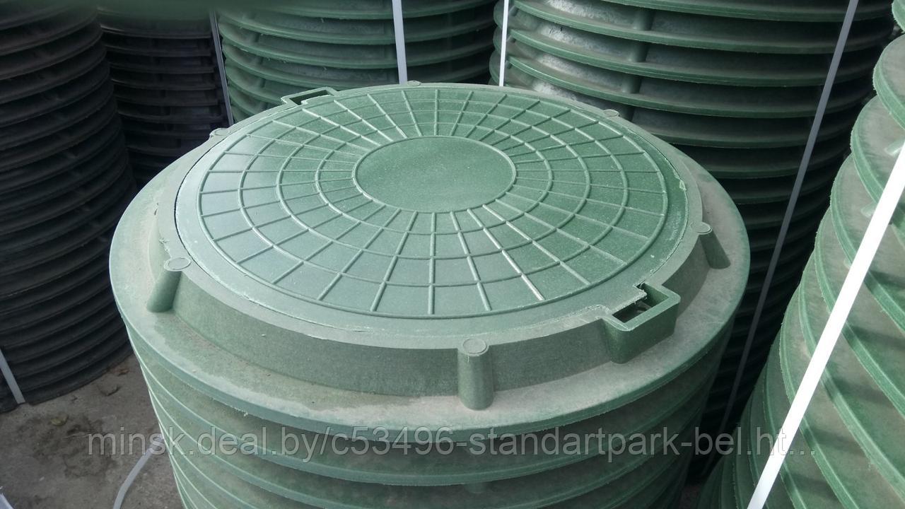 Люк полимерно-песчаный тип "средний садовый" зеленый 760х60  - Стандартпарк Бел ООО