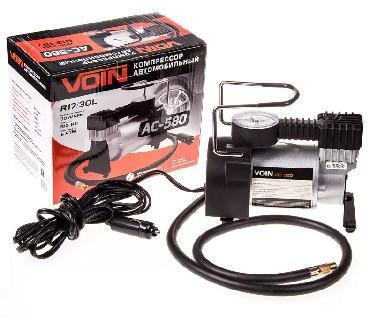 Автомобильный компрессор VOIN автокомпрессор насос электрический от прикуривателя с манометром для шин машины - фото 1 - id-p216154467