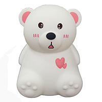 Светильник ночник силиконовый Bear Silicone Lamp мишка с сердцем (розовый)