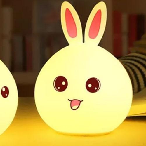 Светильник ночник силиконовый кролик Rabbit Silicone Lamp (розовый) - фото 1 - id-p216902079