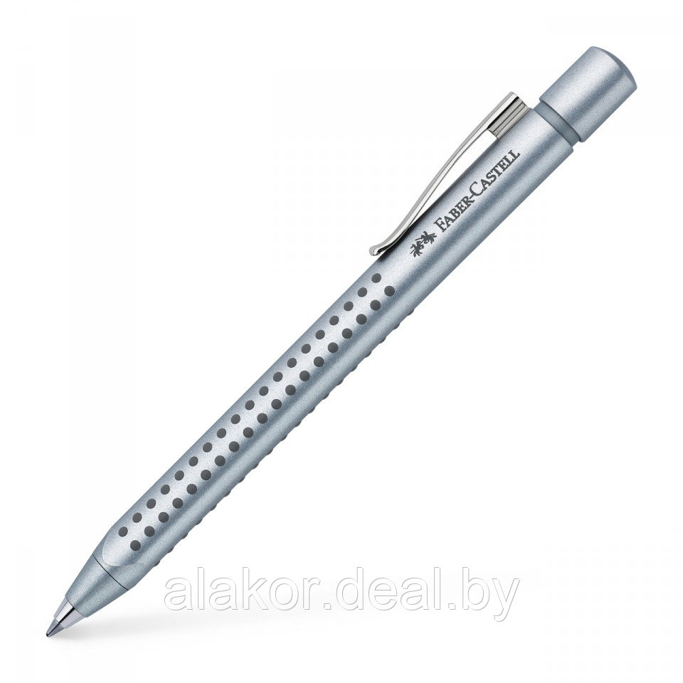 Ручка шариковая автоматическая Faber Castell Grip 2011, синий, цвет корпуса серебряный, 0.7мм. - фото 1 - id-p216900529