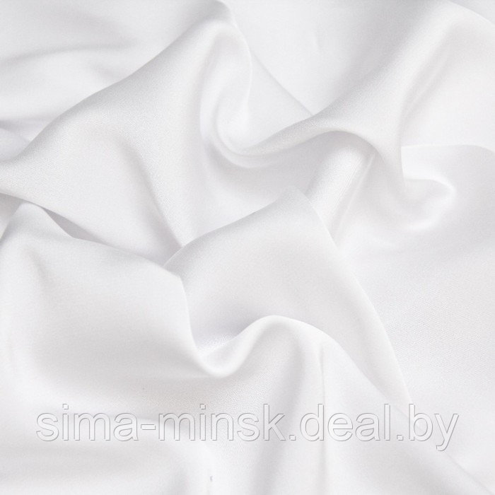 Ткань плательная сатин, стрейч, ширина 150 см, цвет белый - фото 1 - id-p216900604