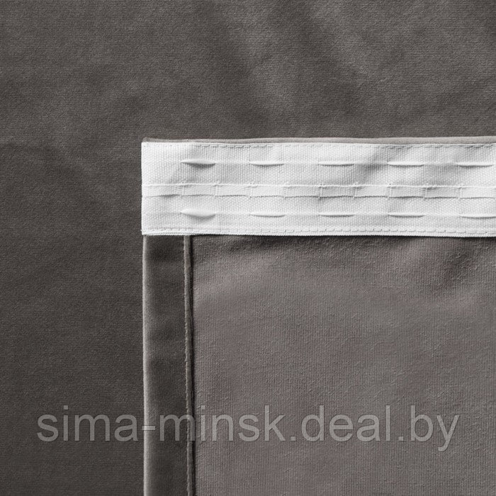 Комплект штор «Бархат», размер 2х145х270 см, цвет серый - фото 2 - id-p216900288