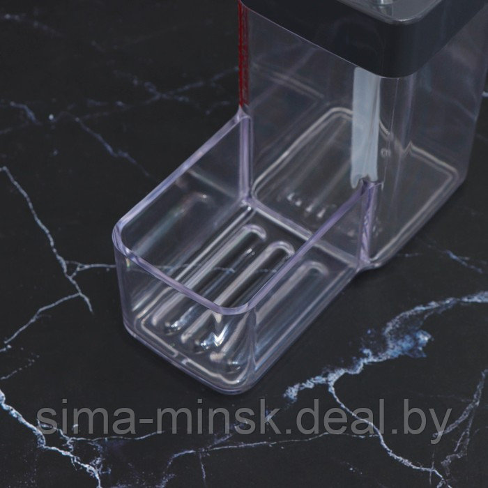 Дозатор для мыла с подставкой 15,5×7,3×19см, цвет прозрачный/серый - фото 4 - id-p216901630