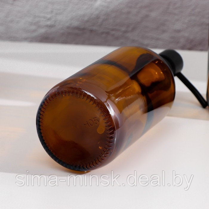 Набор дозаторов для ванной, по 500 мл, дымчатое стекло, цвет коричневый - фото 4 - id-p216901635