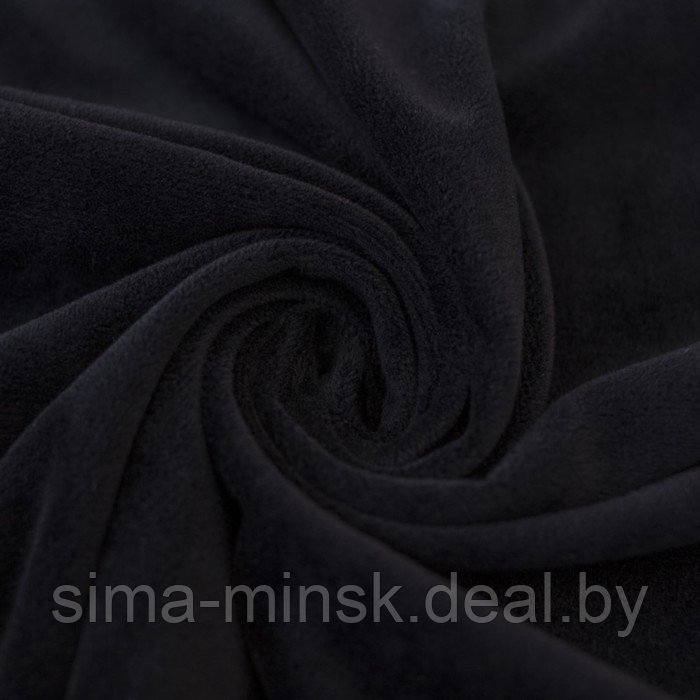 Трикотаж костюмный, велюр - вельбоа, ширина 150 см, чёрный - фото 1 - id-p216900723