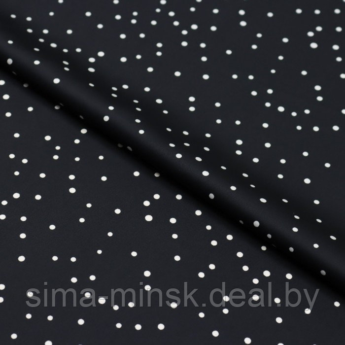 Ткань плательная сатин набивной, стрейч, ширина 150 см, цвет чёрный - фото 1 - id-p216900733