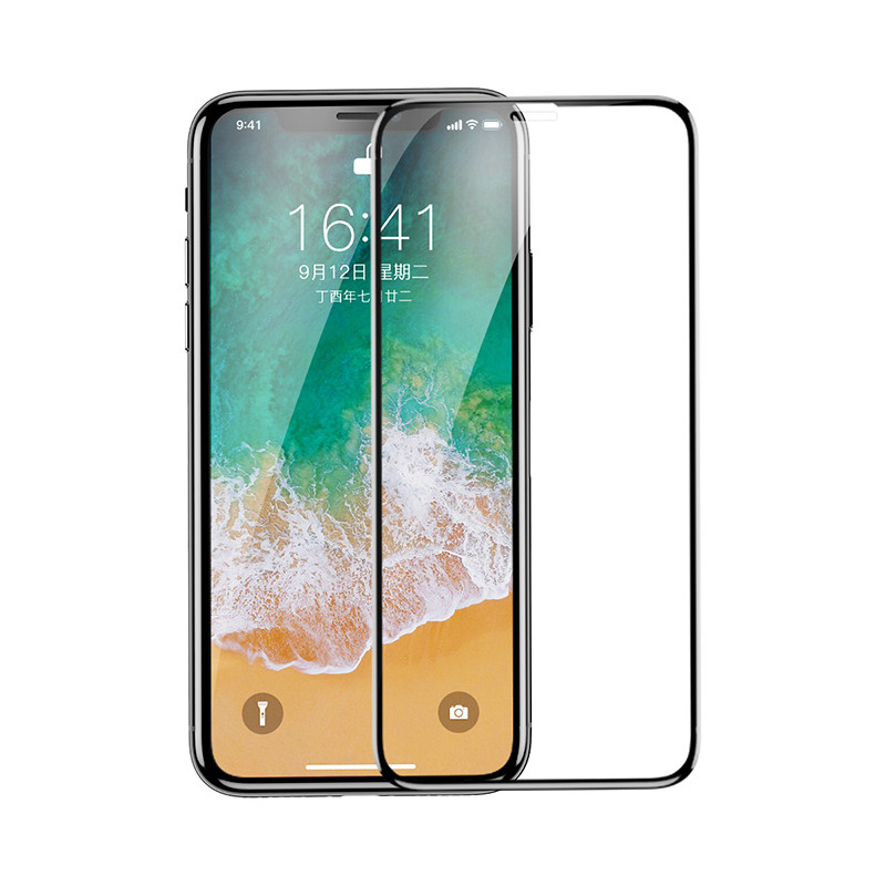 Защитное стекло c мягким краем Apple Baseus для iPhone X / XS - фото 1 - id-p216901744