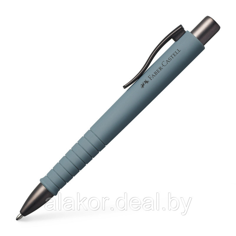 Ручка шариковая автоматическая Faber Castell Poly Ball Urban синий, цвет корпуса серый, 1мм. - фото 1 - id-p216903432