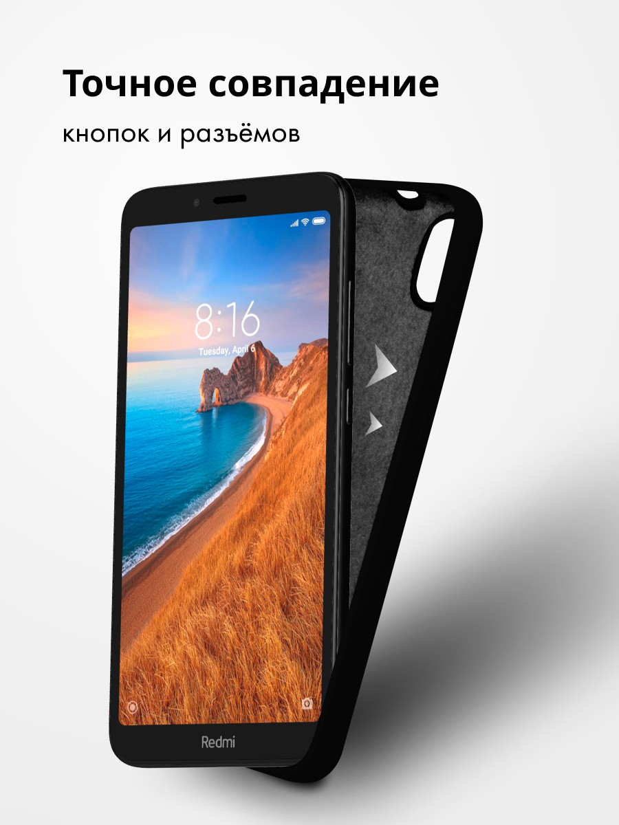 Силиконовый чехол для Xiaomi Redmi 7A (черный) - фото 5 - id-p216902303