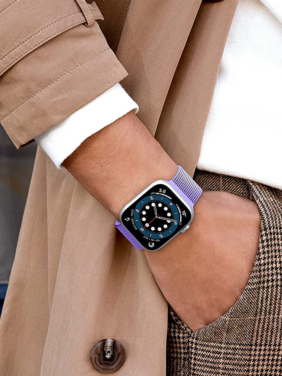 Миланский сетчатый браслет для Apple Watch 38-40-41 мм (Light purple) - фото 7 - id-p216901784