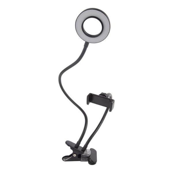 Кольцевая лампа Professional Live Stream 9 см с гибким держателем (черный) - фото 2 - id-p216903053